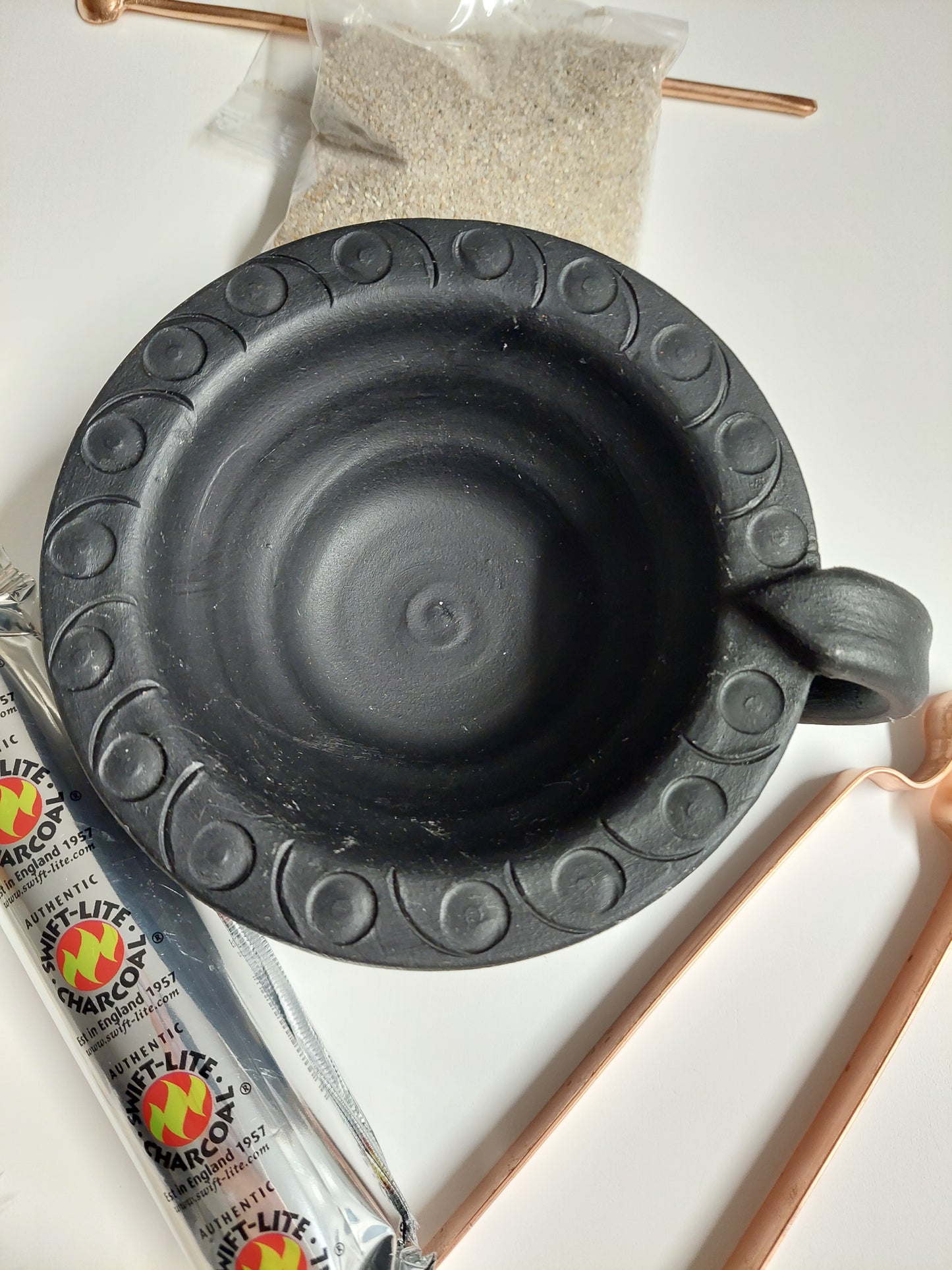 Räucherset mit grosser Tonschale (mit Griff)