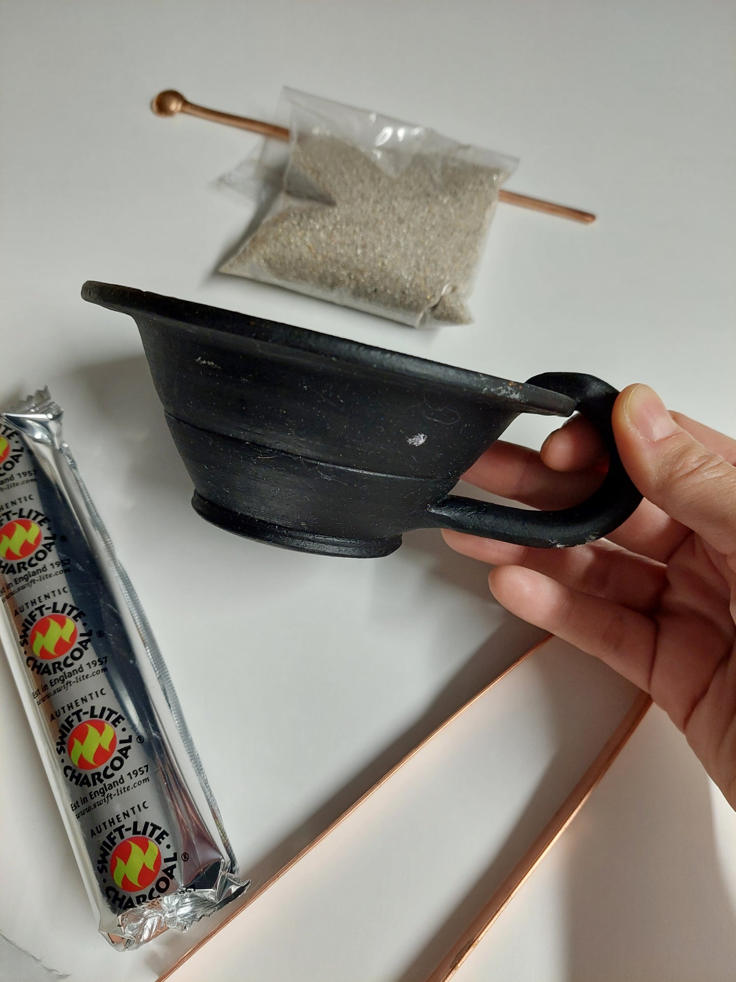 Räucherset mit grosser Tonschale (mit Griff)