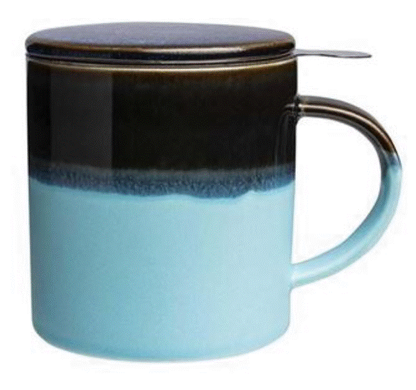 Tasse mit Teesieb INDUSTRIAL 410 ml (blau)