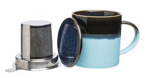 Tasse mit Teesieb INDUSTRIAL 410 ml (blau)