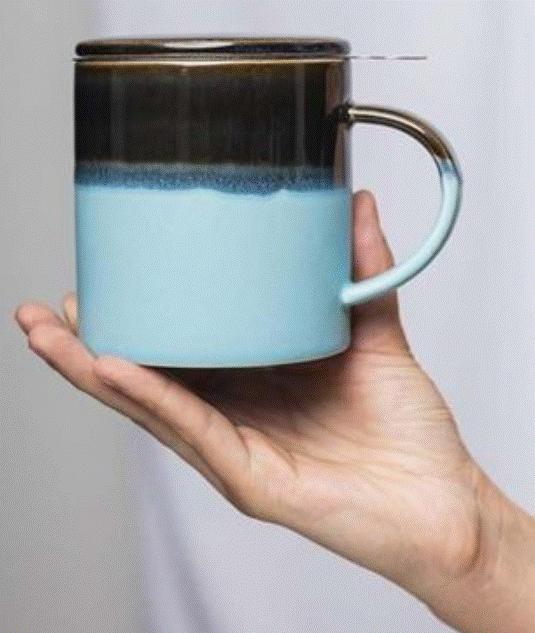 Tasse mit Teesieb INDUSTRIAL 410 ml (blau)
