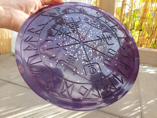 Vegvísir dunkelviolett glitzernd