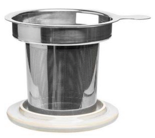 Tasse mit Teesieb INDUSTRIAL 410 ml (gelb-grau)
