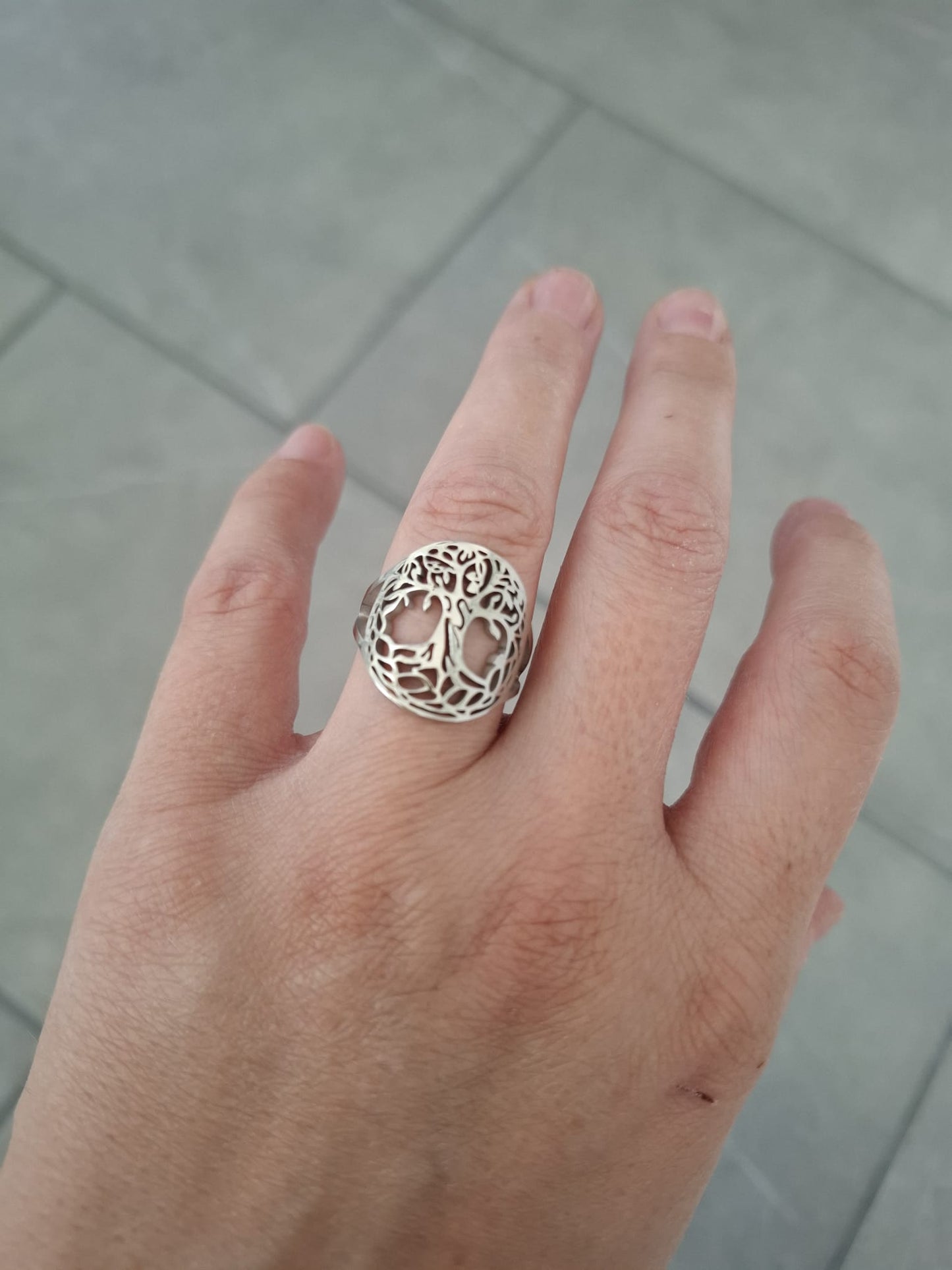 Ring Baum des Lebens offen Edelstahl ab 16mm