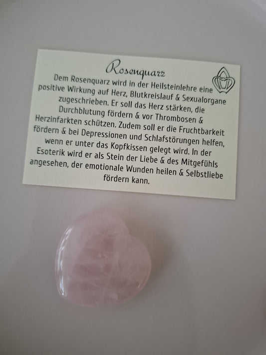 Mineralien-Herz 35mm Rosenquarz
